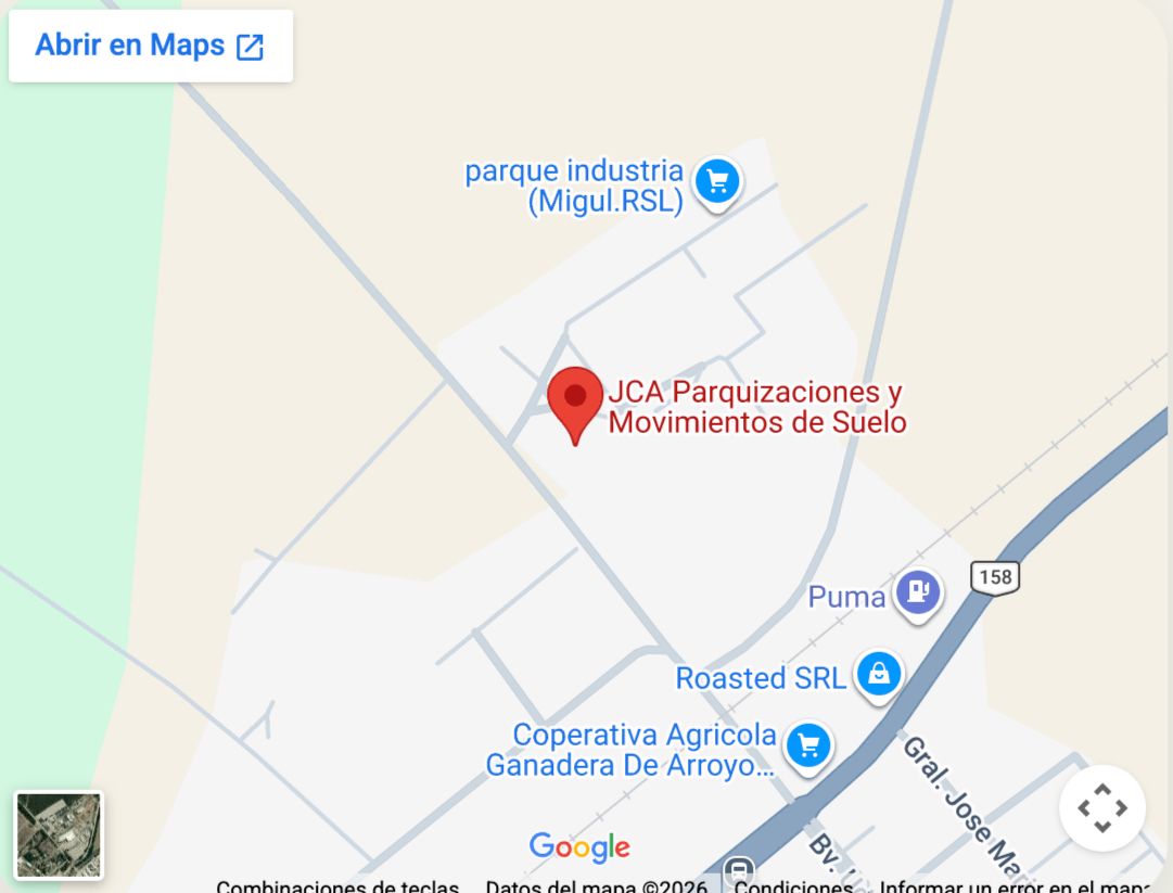 Ubicación JCA Parquizaciones - Arroyo Cabral, Córdoba